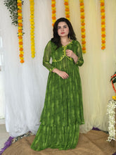 Party-wear Hand Embroidered Green Sharara Suit set